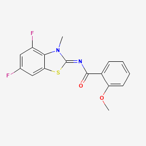 molecular formula C16H12F2N2O2S B2734474 N-[(2Z)-4,6-difluoro-3-methyl-2,3-dihydro-1,3-benzothiazol-2-ylidene]-2-methoxybenzamide CAS No. 868375-60-4