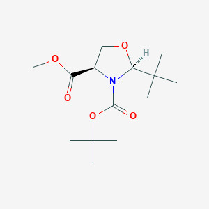 molecular formula C14H25NO5 B2734481 (2S,4R)-3-tert-Butyl 4-methyl 2-tert-butyloxazolidine-3,4-dicarboxylate CAS No. 380429-42-5