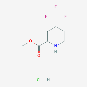 molecular formula C8H13ClF3NO2 B2734493 Methyl 4-(trifluoromethyl)piperidine-2-carboxylate;hydrochloride CAS No. 2416231-30-4
