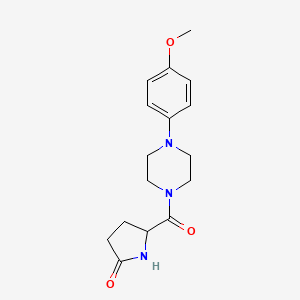 molecular formula C16H21N3O3 B2734532 5-{[4-(4-Methoxyphenyl)piperazin-1-yl]carbonyl}pyrrolidin-2-one CAS No. 110957-23-8