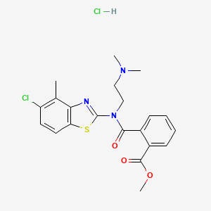 molecular formula C21H23Cl2N3O3S B2734565 Methyl 2-((5-chloro-4-methylbenzo[d]thiazol-2-yl)(2-(dimethylamino)ethyl)carbamoyl)benzoate hydrochloride CAS No. 1216503-35-3