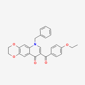 B2734572 6-Benzyl-8-(4-ethoxybenzoyl)-2,3-dihydro-[1,4]dioxino[2,3-g]quinolin-9-one CAS No. 872198-07-7