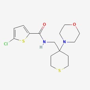 molecular formula C15H21ClN2O2S2 B2734601 5-chloro-N-{[4-(morpholin-4-yl)thian-4-yl]methyl}thiophene-2-carboxamide CAS No. 2380070-75-5