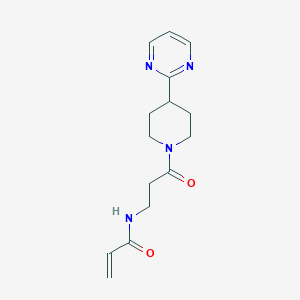molecular formula C15H20N4O2 B2734632 N-{3-oxo-3-[4-(pyrimidin-2-yl)piperidin-1-yl]propyl}prop-2-enamide CAS No. 2361695-94-3