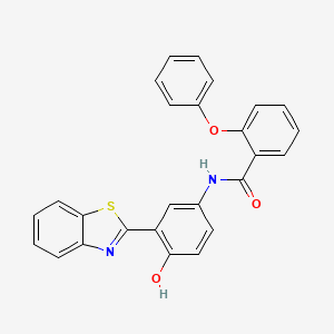 molecular formula C26H18N2O3S B2734649 N-[3-(1,3-benzothiazol-2-yl)-4-hydroxyphenyl]-2-phenoxybenzamide CAS No. 361159-57-1