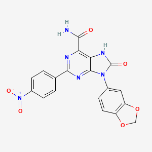 9-(benzo[d][1,3]dioxol-5-yl)-2-(4-nitrophenyl)-8-oxo-8,9-dihydro-7H-purine-6-carboxamide
