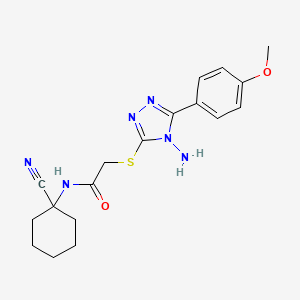 2-[[4-amino-5-(4-methoxyphenyl)-1,2,4-triazol-3-yl]sulfanyl]-N-(1-cyanocyclohexyl)acetamide