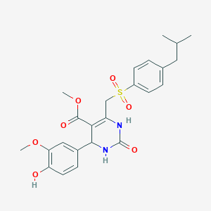 Methyl 4-(4-hydroxy-3-methoxyphenyl)-6-(((4-isobutylphenyl)sulfonyl)methyl)-2-oxo-1,2,3,4-tetrahydropyrimidine-5-carboxylate
