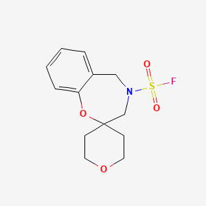 molecular formula C13H16FNO4S B2734700 Spiro[3,5-dihydro-1,4-benzoxazepine-2,4'-oxane]-4-sulfonyl fluoride CAS No. 2411274-49-0