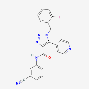 molecular formula C22H15FN6O B2734702 N-(3-cyanophenyl)-1-(2-fluorobenzyl)-5-(pyridin-4-yl)-1H-1,2,3-triazole-4-carboxamide CAS No. 1798673-35-4