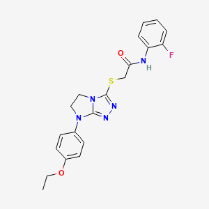 2-((7-(4-ethoxyphenyl)-6,7-dihydro-5H-imidazo[2,1-c][1,2,4]triazol-3-yl)thio)-N-(2-fluorophenyl)acetamide