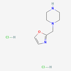 molecular formula C8H15Cl2N3O B2734706 1-[(1,3-Oxazol-2-yl)methyl]piperazine dihydrochloride CAS No. 1955561-52-0