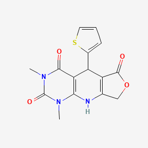 11,13-Dimethyl-8-(thiophen-2-yl)-5-oxa-2,11,13-triazatricyclo[7.4.0.0^{3,7}]trideca-1(9),3(7)-diene-6,10,12-trione