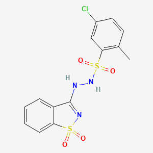 5-chloro-N'-(1,1-dioxido-1,2-benzothiazol-3-yl)-2-methylbenzenesulfonohydrazide