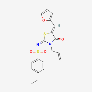 (E)-N-((Z)-3-allyl-5-(furan-2-ylmethylene)-4-oxothiazolidin-2-ylidene)-4-ethylbenzenesulfonamide