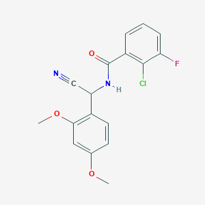 2-Chloro-N-[cyano-(2,4-dimethoxyphenyl)methyl]-3-fluorobenzamide