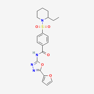 4-(2-ethylpiperidin-1-yl)sulfonyl-N-[5-(furan-2-yl)-1,3,4-oxadiazol-2-yl]benzamide