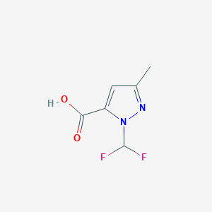 molecular formula C6H6F2N2O2 B2734758 1-(difluoromethyl)-3-methyl-1H-pyrazole-5-carboxylic acid CAS No. 1006319-91-0