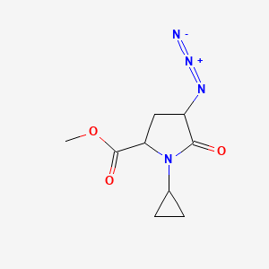 molecular formula C9H12N4O3 B2734759 Methyl 4-azido-1-cyclopropyl-5-oxopyrrolidine-2-carboxylate CAS No. 2416235-29-3