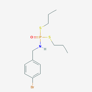 molecular formula C13H21BrNOPS2 B2734778 N-Bis(propylsulfanyl)phosphoryl-1-(4-bromophenyl)methanamine CAS No. 2445785-20-4