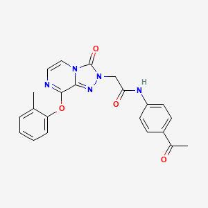 molecular formula C22H19N5O4 B2734780 N-(4-乙酰苯基)-2-[8-(2-甲基苯氧基)-3-氧代[1,2,4]三唑并[4,3-a]吡嗪-2(3H)-基]乙酰胺 CAS No. 1251697-14-9
