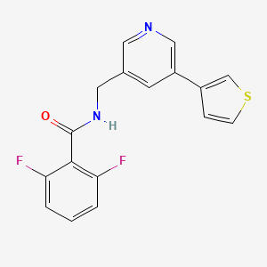 molecular formula C17H12F2N2OS B2734783 2,6-difluoro-N-((5-(thiophen-3-yl)pyridin-3-yl)methyl)benzamide CAS No. 1795480-48-6