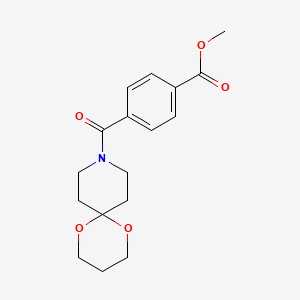 molecular formula C17H21NO5 B2734785 甲酸甲酯4-(1,5-二氧代-9-氮杂螺[5.5]十一碳-9-基)苯甲酸酯 CAS No. 1351660-90-6