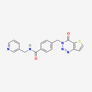 molecular formula C19H15N5O2S B2734792 4-({4-oxo-3H,4H-thieno[3,2-d][1,2,3]triazin-3-yl}methyl)-N-[(pyridin-3-yl)methyl]benzamide CAS No. 443671-52-1