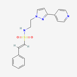 (E)-2-phenyl-N-(2-(3-(pyridin-4-yl)-1H-pyrazol-1-yl)ethyl)ethenesulfonamide