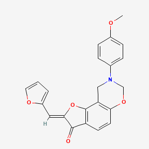 molecular formula C22H17NO5 B2734805 (Z)-2-(furan-2-ylmethylene)-8-(4-methoxyphenyl)-8,9-dihydro-2H-benzofuro[7,6-e][1,3]oxazin-3(7H)-one CAS No. 951972-70-6