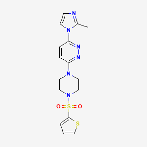 3-(2-methyl-1H-imidazol-1-yl)-6-(4-(thiophen-2-ylsulfonyl)piperazin-1-yl)pyridazine