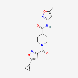 molecular formula C17H20N4O4 B2734809 1-(5-cyclopropylisoxazole-3-carbonyl)-N-(5-methylisoxazol-3-yl)piperidine-4-carboxamide CAS No. 1251615-75-4