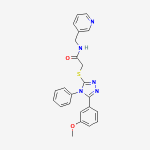 molecular formula C23H21N5O2S B2734810 2-((5-(3-methoxyphenyl)-4-phenyl-4H-1,2,4-triazol-3-yl)thio)-N-(pyridin-3-ylmethyl)acetamide CAS No. 315239-16-8