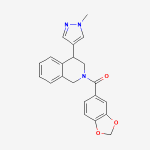 benzo[d][1,3]dioxol-5-yl(4-(1-methyl-1H-pyrazol-4-yl)-3,4-dihydroisoquinolin-2(1H)-yl)methanone