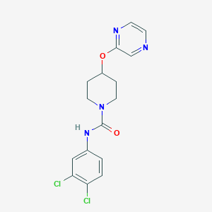 molecular formula C16H16Cl2N4O2 B2734817 N-(3,4-dichlorophenyl)-4-(pyrazin-2-yloxy)piperidine-1-carboxamide CAS No. 1421446-03-8