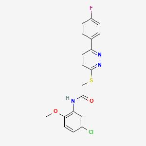 molecular formula C19H15ClFN3O2S B2734818 N-(5-chloro-2-methoxyphenyl)-2-{[6-(4-fluorophenyl)pyridazin-3-yl]sulfanyl}acetamide CAS No. 921056-96-4