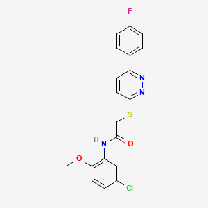 molecular formula C19H15ClFN3O2S B2734818 N-(5-chloro-2-methoxyphenyl)-2-[6-(4-fluorophenyl)pyridazin-3-yl]sulfanylacetamide CAS No. 921056-96-4
