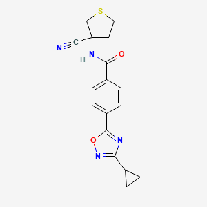 molecular formula C17H16N4O2S B2734824 N-(3-cyanothiolan-3-yl)-4-(3-cyclopropyl-1,2,4-oxadiazol-5-yl)benzamide CAS No. 1394728-04-1