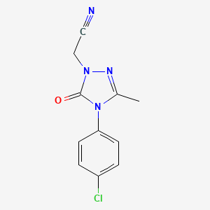 molecular formula C11H9ClN4O B2734826 2-[4-(4-chlorophenyl)-3-methyl-5-oxo-4,5-dihydro-1H-1,2,4-triazol-1-yl]acetonitrile CAS No. 860786-60-3
