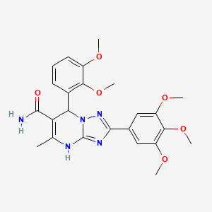 molecular formula C24H27N5O6 B2734850 7-(2,3-Dimethoxyphenyl)-5-methyl-2-(3,4,5-trimethoxyphenyl)-4,7-dihydro-[1,2,4]triazolo[1,5-a]pyrimidine-6-carboxamide CAS No. 538320-28-4
