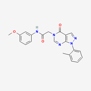 molecular formula C21H19N5O3 B2734862 N-(3-methoxyphenyl)-2-[1-(2-methylphenyl)-4-oxo-1H,4H,5H-pyrazolo[3,4-d]pyrimidin-5-yl]acetamide CAS No. 895009-96-8