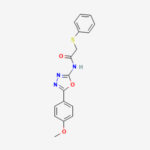 molecular formula C17H15N3O3S B2734866 N-[5-(4-甲氧苯基)-1,3,4-噁二唑-2-基]-2-苯基硫醯基乙酰胺 CAS No. 895487-80-6