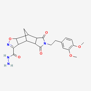 10-(3,4-Dimethoxyphenethyl)-9,11-dioxo-3-oxa-4,10-diazatetracyclo[5.5.1.0~2,6~.0~8,12~]tridec-4-ene-5-carbohydrazide