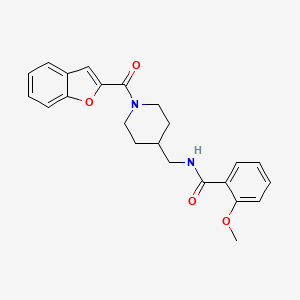 molecular formula C23H24N2O4 B2734873 N-((1-(benzofuran-2-carbonyl)piperidin-4-yl)methyl)-2-methoxybenzamide CAS No. 1235155-28-8