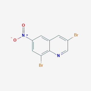 molecular formula C9H4Br2N2O2 B2734874 3,8-二溴-6-硝基喹啉 CAS No. 696611-46-8