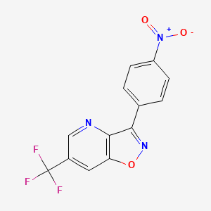 molecular formula C13H6F3N3O3 B2734884 3-(4-硝基苯基)-6-(三氟甲基)异噁唑并[4,5-b]吡啶 CAS No. 339106-18-2