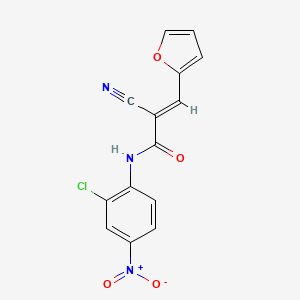 molecular formula C14H8ClN3O4 B2734889 (E)-N-(2-氯-4-硝基苯基)-2-氰基-3-(呋喃-2-基)丙烯酰胺 CAS No. 385380-52-9