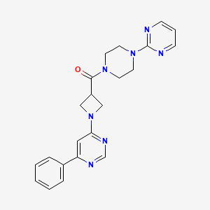 molecular formula C22H23N7O B2734927 (1-(6-Phenylpyrimidin-4-yl)azetidin-3-yl)(4-(pyrimidin-2-yl)piperazin-1-yl)methanone CAS No. 2034257-67-3