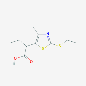 molecular formula C10H15NO2S2 B2734931 2-(2-(Ethylthio)-4-methylthiazol-5-yl)butanoic acid CAS No. 2126177-59-9