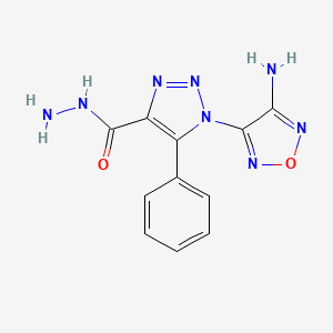 molecular formula C11H10N8O2 B2734943 1-(4-amino-1,2,5-oxadiazol-3-yl)-5-phenyl-1H-1,2,3-triazole-4-carbohydrazide CAS No. 350475-45-5